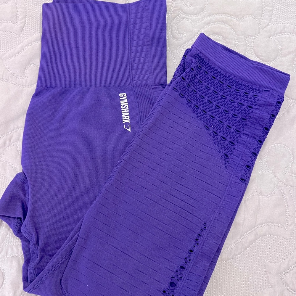 Gymshark Energy Seamless Cropped Leggings - Indigo